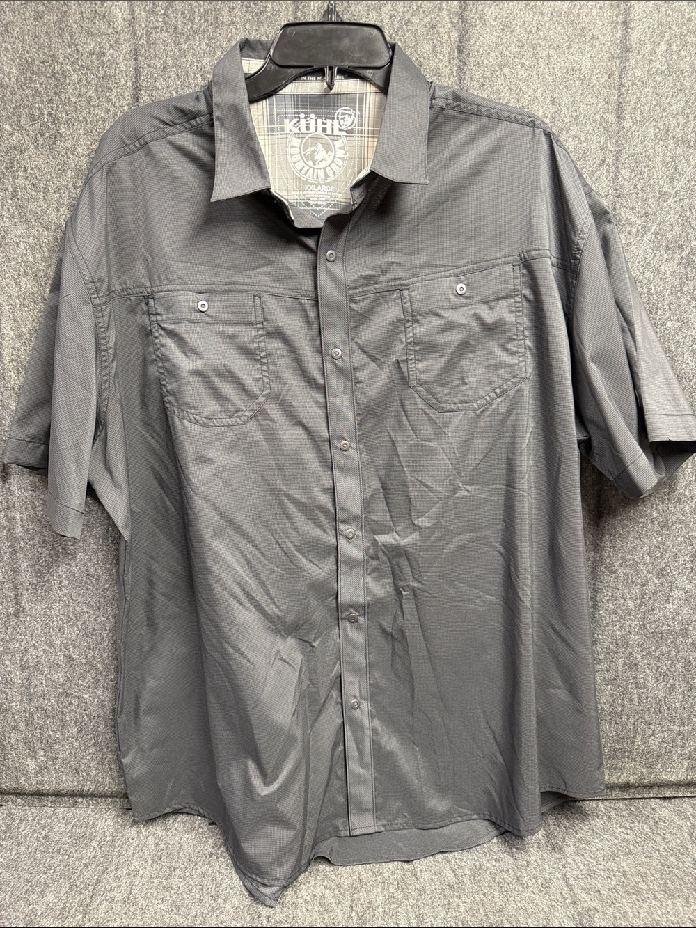 Kuhl Men's Short Sleeve Button-Down Shirt — Charcoal Black